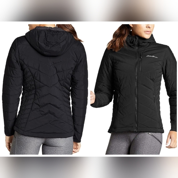 Eddie Bauer Women's IgniteLite Stretch Reversible Hooded Jacket Black - Picture 16 of 16